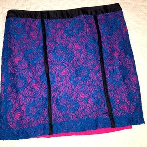 Pink & Blue lace skirt